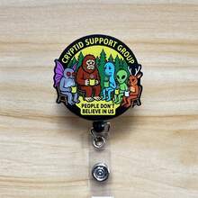 Retractable D Card Holder Reel With Cute Cartoon Design, Nurse Hospital Badge Holder Office Lanyard 1pc - X956 - View 3