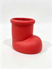 1pc Boot Shaped Vase, Red Matte Flower Pot, Cute Creative Tulip And Rose Flower Pot, Modern Home Decor, Boot Shaped Vase, Red Vase, Creative Flower Pot, Boot Flower Pot, Cute Home Decor, Unique Gift - Multicolor - View 11