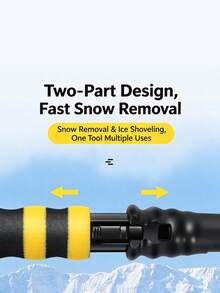 Detachable Car Windshield Ice Scraper, Ergonomic Foam Handle Snow Removal Tool, Extendable Aluminum Pole Snow Shovel Set Suitable For Cars, Trucks 1PC - 2-in-1 Snow Removal Shovel - View 4