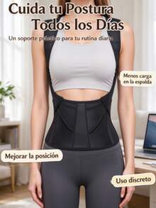 Corrector de postura ajustable, banda elástica para alinear hombros y espalda, ideal para usar en casa u oficina, para mujer y hombre - Ver 7