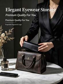 Eyeglass Case, Mini Portable Flip-Top Handmade Pressure-Resistant Eyeglass Storage Box, Suitable For All Seasons, Unisex, Suitable For Daily Life, Suitable For Fashion Glasses, Reading Glasses And Various Eyeglass Storage (Random Color) (1pc) - View 10