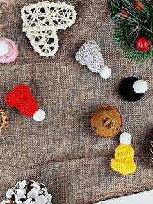10pcs/30pcs/50pcs Christmas Cute Mini Yarn Pom Pom Handmade DIY Accessories Knitted Hats - Multicolor - View 5