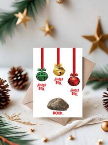 1pc Humorous Christmas Card For Friend, Coworker – Novelty Illustration, Holiday Laughs, Thickened, With Envelope - A - View 10