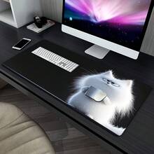 XXL Cute White Cat HD Print Desk Mat - Non-Slip Gaming Mouse Pad, Suitable For Office And Home Use, Large Size - Perfect Gift For Family, Friends And Computer Gamers, Desktop Mouse Pad - View 5