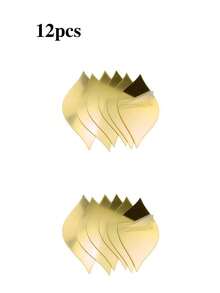 12pcs/24pcs Gold Flower-Shaped Mirror Stickers, Teardrop-Shaped Mirror Stickers, Suitable For Bathroom, Living Room, Entryway, Wall Decoration, Perfect For Home Decor/Creative Gifts - Multicolor - View 13