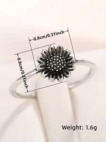 1pc Beautiful Ring For Women, Wedding Engagement Party Jewelry, Valentine's Day Gift - Silver - View 7