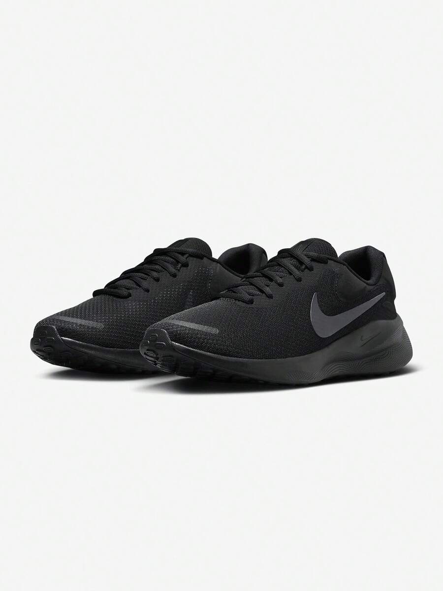 Nike男鞋運動鞋2026新款REVOLUTION 7緩震輕便透氣公路跑步鞋FB2207-005 - 黑色 - 查看 1