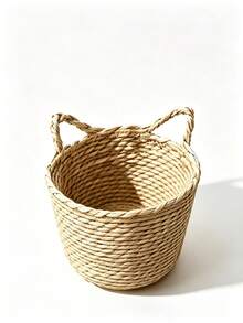 Giỏ lưu trữ đan tối giản, giỏ trồng cây phong cách Bohemian bằng cỏ biển, giá đỡ chậu hoa thủ công, trang trí nhà cửa, chậu trồng cây trong nhà - Giỏ đan tai mèo - Xem 11