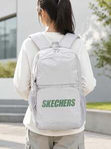 Skechers Unisex Adult Backpack, Student Backpack, Casual Daypack, Outdoor Travel Bag, Sports Bag L320U196-00MV - Lunar Gray - View 3