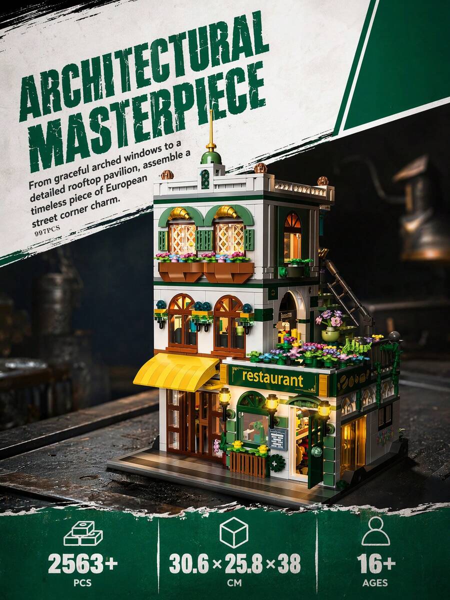 957PCS Qianweilou Building Blocks Model, Adult DIY Architectural Decor - No Box - View 1