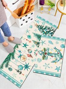 1/2 buah Karpet Dekorasi Dapur Natal, Karpet dan Alas Dapur Musim Dingin, Aksesori Dapur Anti Selip, Dapat Dicuci, Menyerap Air, Alas Dekoratif, Hadiah Liburan Natal! - MultiWarna - View 6