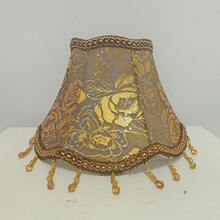 Vintage Pastoral Floral Fabric Lamp Shade, Pink Green Gold With Pearl Tassels, Bell-Shaped Table Lamp Shade For Bedroom Home Decor, Suitable For Various Styles As Table Lamp Shade - Multicolor - View 9