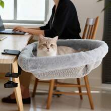 Plush Desktop Cat Bed, Cat Hammock, Indoor Comfortable Cat Perch, Space-Saving Foldable Design, Suitable For Desk And Home Office Environment - 45*43cm/17.7*16.9in - View 4