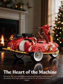 1529PCS Christmas Motorcycle, Santa Sleigh, Christmas Gift - Multicolor - View 5
