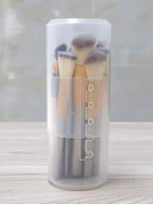 1 buah Tabung Penyimpanan Kuas Makeup Transparan - Tabung Penyimpanan Multifungsi - Desain Teleskopik & Dapat Diatur 6 Tingkat, Tahan Debu & Tahan Air, Dengan Tutup, Tas Tabung Kuas, Dekorasi Rumah, Tas, Ember Penyimpanan Kuas Makeup, Ember Kuas Teleskopik, Kotak Pensil Alis Tahan Debu, Portabel untuk Perjalanan dengan Tutup, Kotak Penyimpanan Kapasitas Besar yang Dapat Diperpanjang - Clear - View 4