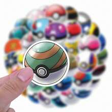 1set/50pcs Pokeball Graffiti Stickers With Bright Vivid Prints. Perfect For Skateboard, Helmet Decoration. Fun Decals For Fans And Crafts.(Stochastic Style) - Multicolor - View 4