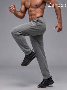 ZenBolt Winter Men's Casual Tapered Joggers With An Elastic Drawstring Waist; Comfortable And Stretchy, Suitable For Daily Fitness Training. - Dark Grey - View 5