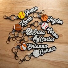Custom Keychains, Name Tags, Car Keychains, And Baseball Keychains-Personalized Items Perfect As Bag Accessories And Ideal Gifts For Birthdays, Halloween, And Christmas. - Multicolor - View 5