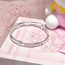 Hasbro 2pcs/1set Hello Kitty Sanrio Lucky Adjustable Bracelet For Women, Practical Birthday Gift For Girls - A - View 2