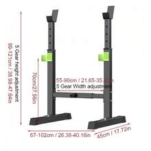 Squat Racks Barbell Rack Stand Adjustable  Weight Bench Press Home Gym - Black - View 6