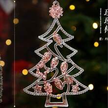 Dekorasi Pohon Natal Baru: Hiasan Gantung Malaikat Rusa Kepingan Salju Akrilik Transparan untuk Natal - A - View 8