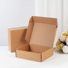 1pc Shipping Box, Airplane Box, Corrugated Cardboard Box, Postal Box, Packaging Box, Gift Box, Corrugated Paper Box, Shipping Box, Packing Box, Party Gift Box, Suitable For Small Businesses And Personal Mailing (Large 13*10*3cm, Small 8.5*6.5*2.5cm) - Multi-color - View 3