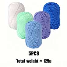 1/5Pcs 120g Comfortable Soft 4‑Ply Mixed‑Color Yarn Set, Yarn For Crochet, Hand Sewing Knitting Crochet Yarn For Beginner, Ideal For DIY Crafts Creating Hats, Scarves, Handbags & Handmade Gifts - Multiple Styles - View 7