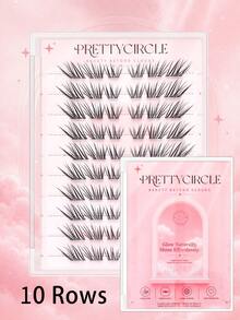10-Row Glue-Free Segmented Clustered Upper Eyelashes, Suitable For Beginners, Lightweight And Natural Design, Soft And Comfortable To Wear, Easy To Apply, Natural Eye Makeup - C - View 6