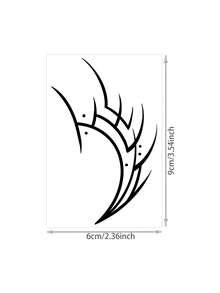 1pc Herbal Temporary Tattoo Sticker, Simple Geometric Totem Line Pattern, Realistic Fake Tattoo Design, Ideal For Daily Wear, Bachelorette Party Favors, Music Festivals, Games, Graduation Gifts, Lasts 7-14 Days - Black - View 2