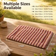 1pc Winter Warm Pet Mat, Soft Plush Striped Rectangular Sleeping Pad, Comfortable Washable Cat Dog Rabbit Mat, Multiple Sizes Available, Suitable For Large Medium Small Pets - Multicolor - View 6