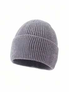 1pc Women's Fashion Versatile Colorful Sheer Knit Beanie Hat, Warm Woolen Cap For Autumn/Winter Daily Wear And Outfits - A - View 10