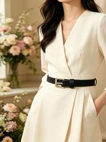 Alloy Buckle Decorated Women's Belt, Everyday Casual Versatile PU Belt - Multicolor - View 4