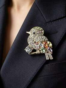 Vintage Suit Lapel Pin Bird Brooch Accessory Colorful Fashion Animal Brooch Decorative Pin - Gold - View 6