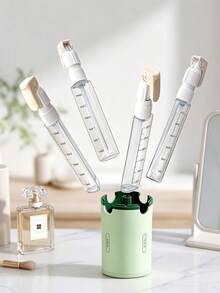 4-In-1 Leak-Proof Travel Dispenser Bottle Set, Reusable Round Plastic Containers, Suitable For Shampoo, Body Wash And Lotion, Portable Travel Toiletries Set - Multicolor - View 5