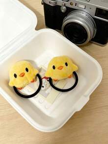 6/2pcs Cute Cartoon Chick Hair Ties, High Elasticity Ponytail Hair Bands, Hair Accessories, Suitable For Daily Home, Outings, School Wear - Multicolor - View 6