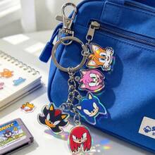 Sonic Holographic Acrylic Keychain, Anime Game Cartoon Character Charm Pendant Key Ring, Cute Bag Backpack Decor Gift* - Multicolor - View 5