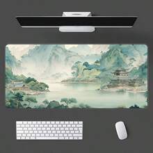 1pc Large Mouse Pad, Keyboard Pad, High-Quality Non-Slip Mouse Pad Suitable For Home And Office, High-Definition Color Printed Pattern, Chinese Style Landscape Scenery Pattern, E-Sports Gaming Large Mouse Pad, Durable Stitched Edge Treatment, It Can Also Be Used As A Gift, PC Accessory, Learning Accessory And Gaming Accessory, Landscape Mouse Pad - View 1