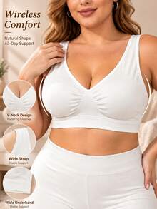 6pcs Plus Size Women's Seamless Wire-Free Bras, Extra Large, Push-Up Lift, Side-Boob Tightening, Anti-Sagging, Comfortable Sleep Tank Top Style Underwear - Multicolor - View 3