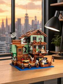 Micro-Particle Harbor Street Scene Building Blocks, 2046PCS Fisherman's Wharf Display Model - No Box - View 4