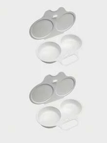 1/2/3 buah Alat Perebus Telur Microwave. Cangkir Telur Dua Lapis Non-Listrik dari Plastik PP Tahan Panas dengan Alas Berinsulasi & Pegangan Kokoh, Alat Sarapan Hemat Ruang untuk Rumah, Kantor & Asrama, Peralatan Dapur Tahan Lama dan Mudah Dibersihkan. - MultiWarna - View 17