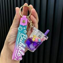 1pc Holiday Creative Milk Tea Cup Keychain Gift Bag Accessory Small Pendant Decoration, Suitable For Car Keys, Backpack Decoration, Couple Gifts - Multicolor - View 14