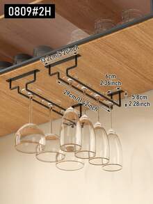 2/4pcs Under Cabinet Wine Glass Rack, Stemware Storage Rack, Kitchen Hanging Metal Glass Cup Holder, Space-Saving Glass Cup Storage Rack, Suitable For Kitchen, Bar, Cafe - Storage Rack - View 3