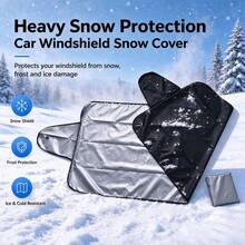 Winter Windshield Snow Ice Cover, Heavy-Duty Anti-Frost Car Front Window Shield, Portable Windshield Protector For Snowy Days For Cars SUVs Trucks Autos, Winter Essential Car Accessory - K - View 4