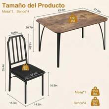 Dining Table & Chair Sets - Brown - View 6