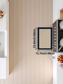 DAJIANG 1pc Minimalist Cream Geometric Line Long Kitchen Runner Rug, Suitable For Bathroom, Kitchen, Bedroom, Living Room, Bedside, Machine Washable, Easy To Clean, Pet-Friendly Decorative Entryway Mat - Warm Linen Style - View 12