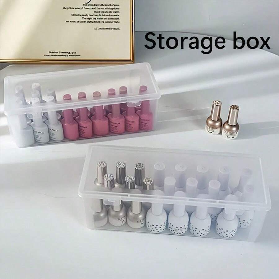 2/4/6/8 Pack Extra Large Clear PP Nail Polish Organizer - Stackable Storage For Nail Tools, Salon-Grade Beauty Accessory Box, Women's Gift, Christmas Gift, Great Gift For Women - Clear - View 1