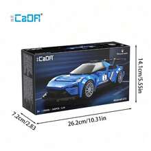 CaDA C55031-- GT2 Racing Car Building Block Model, 1:24 Scale, 240 Pieces, Adult Collectible Building Toy, Blue Track Edition - Blue - View 10