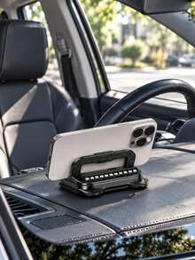 2-In-1 Car Phone Holder With Temporary Parking Number Plate, Dashboard Phone Mount, 360° Rotatable Navigation Bracket, Anti-Slip Car Phone Holder, Car Interior Accessory, Suitable For Daily Driving - A - View 6