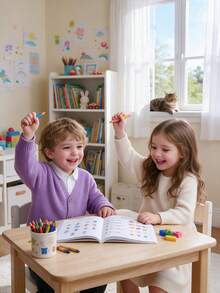 Children's English Sentence Matching Workbook, Early Education Cognitive Learning Book, Read Sentences And Circle Pictures, Back To School Season Tutoring Study Book, Teacher's Assignment Book - Multicolor - View 3