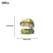 50Pcs Kawaii Mushroom Stickers, Cute Cartoon Colorful Mushroom Plant Vinyl Waterproof Stickers, DIY Decals For Water Bottle Laptop Scrapbook Luggage Phone Case - Multicolor - View 2